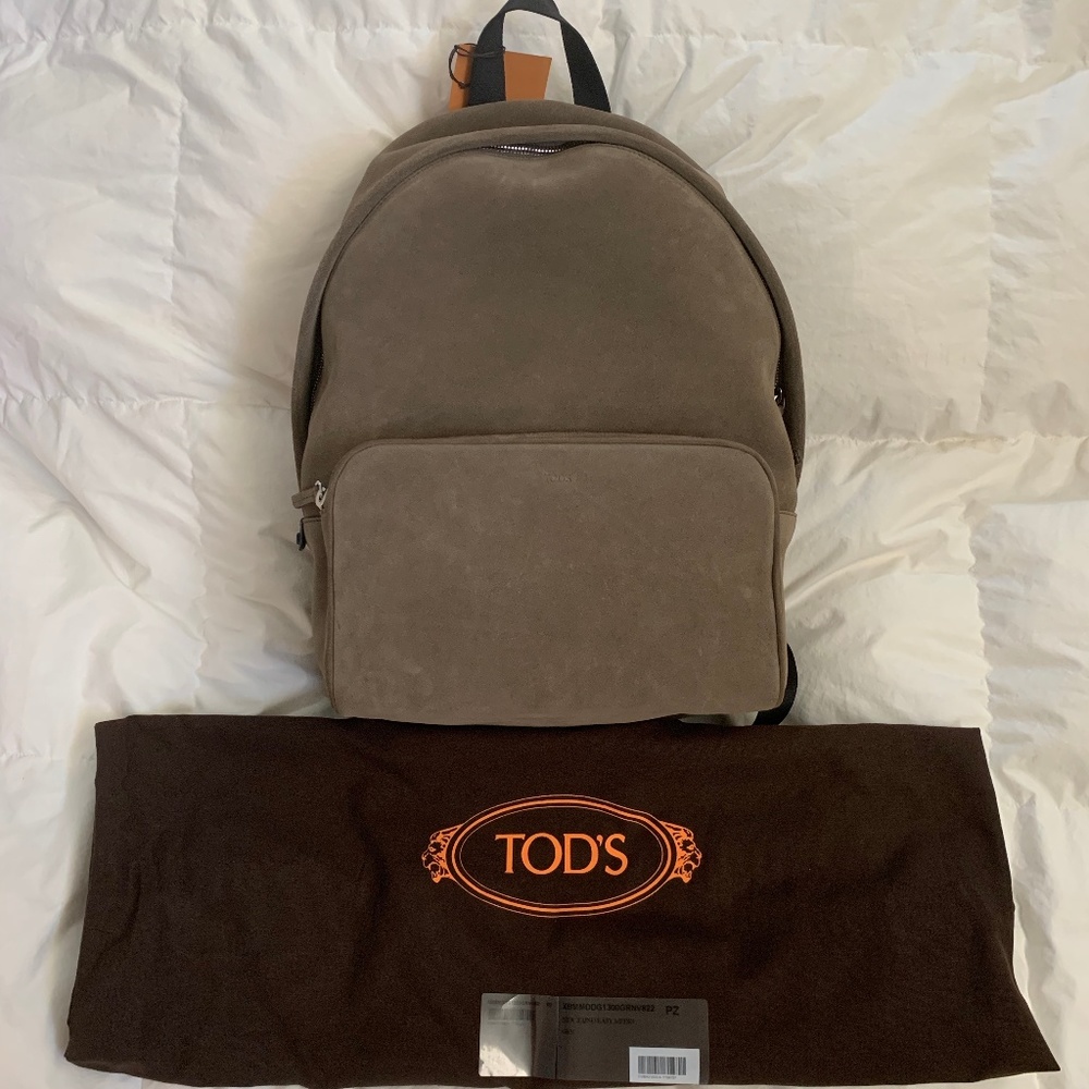 Tods Green Suede Backpack